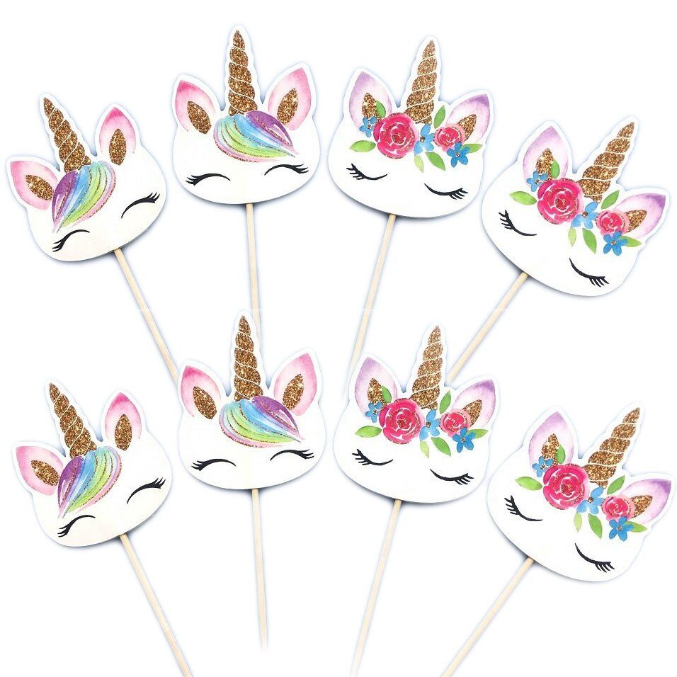24 pakke enhjørning cupcakes pynt