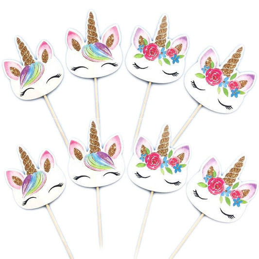 24 pakke enhjørning cupcakes pynt